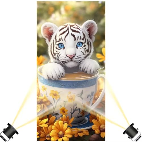 Diamond Painting Tier 100 x 200 cm,Tiger Diamant Painting Bilder,Malen Nach Zahlen Erwachsene,DIY Diamond Art Painting Kits,Full Drill Diamanten Painting Mosaic Malerei Stickerei Set,Home Dekor yf464 von Janktie