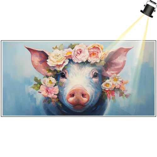 Diamond Painting Tier 100x40 cm, Schwein Diamant Painting Bilder, Malen Nach Zahlen Erwachsene, DIY Diamond Art Painting Kits, Full Drill Diamanten Painting Mosaic Malerei Stickerei Set, Dekor yf212 von Janktie