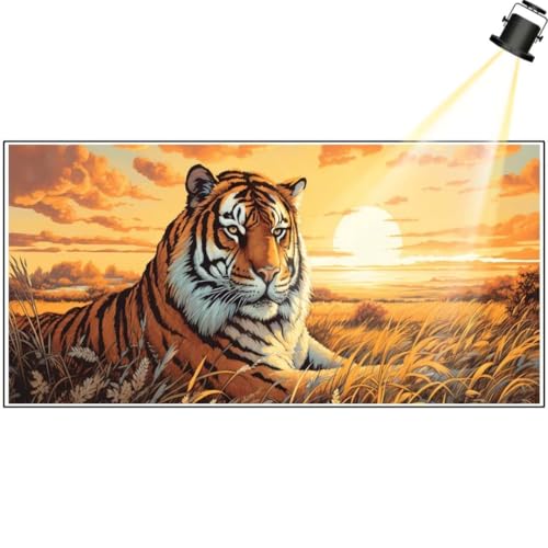 Diamond Painting Tier 110 x 50 cm,Tiger Diamant Painting Bilder,Malen Nach Zahlen Erwachsene,DIY Diamond Art Painting Kits,Full Drill Diamanten Painting Mosaic Malerei Stickerei Set,Home Dekor yf390 von Janktie