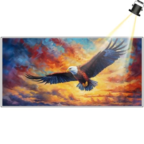 Diamond Painting Tier 140 x 70 cm,Adler Diamant Painting Bilder,Malen Nach Zahlen Erwachsene,DIY Diamond Art Painting Kits,Full Drill Diamanten Painting Mosaic Malerei Stickerei Set,Home Dekor yf428 von Janktie