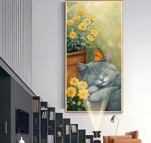 Diamond Painting Tier Diamant Painting Bilder Kinder Katze Diamond Art DIY Set Erwachsene Full Diamond Painting Zubehör, Diamant Malerei Kunst Strass Mosaic Stickerei Kits Home Decor 100x300 cm yf515 von Janktie