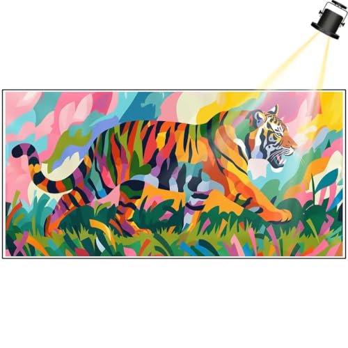 Diamond Painting Tiger 160x80 cm, Abstrakt Diamant Painting Bilder, Malen Nach Zahlen Erwachsene, DIY Diamond Art Painting Kits, Full Diamanten Painting Mosaic Malerei Stickerei Set, Home Dekor yf452 von Janktie