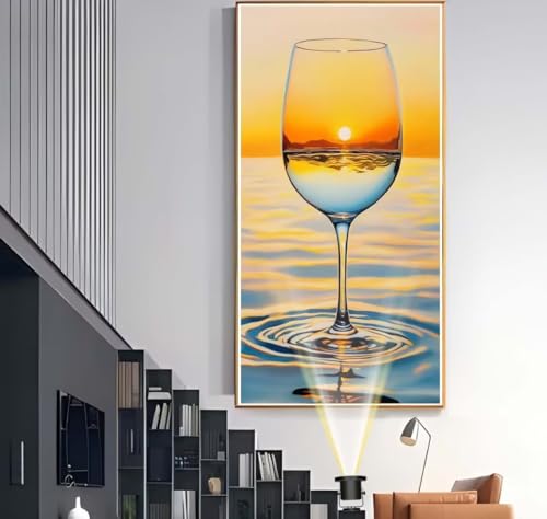 Diamond Painting Weinglas 100x200 cm,Sonnenuntergang Landschaft Diamant Painting Bilder,Malen Nach Zahlen Erwachsene Kinder,Full Diamanten Painting Mosaic Malerei Stickerei Set,Home Wand Dekor yf510 von Janktie