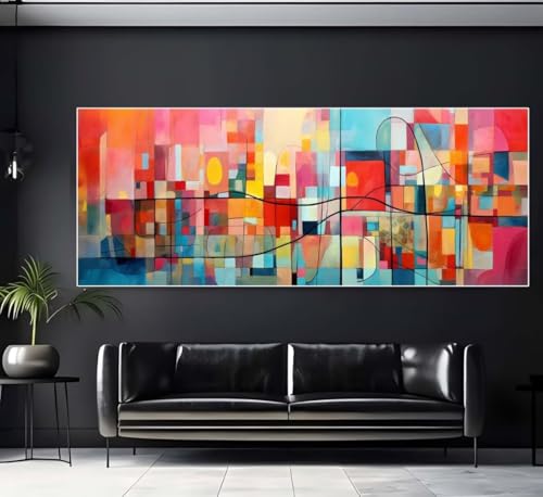 Diamond Painting XXL Groß 120x40 cm Diamant Painting Bilder Bunt Diamond Art Kits, DIY Basteln Erwachsene Malen Nach Zahlen Full Diamant Painting Malerei Stickerei Set Home Wand Dekor (Abstrakt) U339 von Janktie