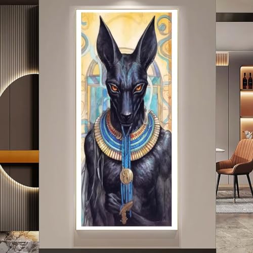 Diamond Painting XXL Groß 75x30 cm Diamant Painting Bilder Anubis Diamond Art Kits, DIY Basteln Erwachsene Malen Nach Zahlen Full Diamant Painting Malerei Stickerei Set Home Wand Dekor (Ägypten) U17 von Janktie