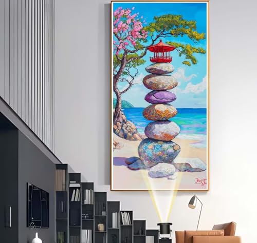 Diamond Painting Zen 40x100 cm, Landschaft Diamant Painting Bilder, Malen Nach Zahlen Erwachsene, DIY Diamond Art Painting Kits, Full Diamanten Painting Mosaic Malerei Stickerei Set, Home Dekor yf528 von Janktie