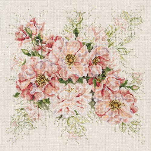 Janlynn 106–0057 Kreuzstich-Set, 14 Fadenzählmuster, 33 x 33 cm, Rosa von Janlynn