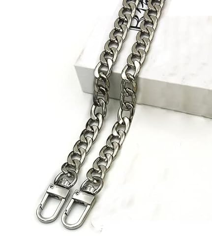 Janmobrian Wallet Chain,Taschenkette 1 stücke stahlbeutelketten 9mm DIY. Abnehmbare Ersatz Geldbörse, Taschengürtel Riemen Riemen for Handtaschen Griff Zubehör Schulter Crossbody(Silver,110) von Janmobrian