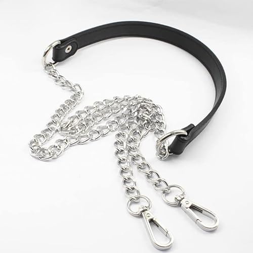 Janmobrian Wallet Chain,Taschenkette DIY 6. 0cm-160cm Ersatz-Umhängetasche Strap Black Pu. Ledergriff Metallketten(Silver,120) von Janmobrian