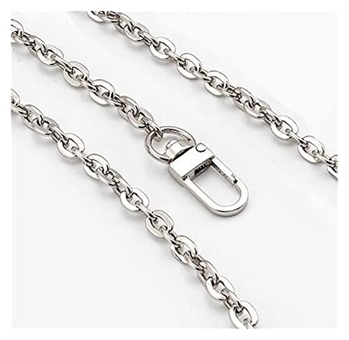 Janmobrian Wallet Chain,Taschenkette Licht o Form Kupferbeutelkette - 6mm Metall Ersatz Geldbörse Kette Schulter Crossbody Bag Strap, kleine Handtasche Griff(Silver,120) von Janmobrian