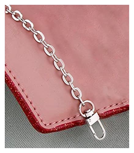 Janmobrian Wallet Chain,Taschenkette Taschenkette - 7mm Metall Ersatz Geldbörse Kette Schulter Crossbody Bag Strap for Cluth, Kleine Handtasche Griff DIY. Mode(Silver,110) von Janmobrian