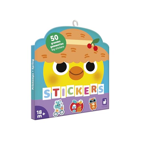 Janod - 50 Große Gummibärchen für Kinder - Ab 18 Monaten - Format 7x8cm - Selbstklebende Sticker zum Thema Garten - Vorgeschnitten, um das Greifen zu erleichtern - Förderung der Kreativität - J09187 von Janod