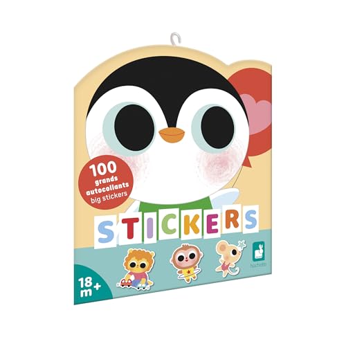 Janod - 100 Große Sticker - Ideal ab 18 Monaten - Stickertüte - Thema Babys Tiere- Kreative Freizeitbeschäftigungen Kinder - Lernen für Feinmotorik und Konzentration - J09193 von Janod