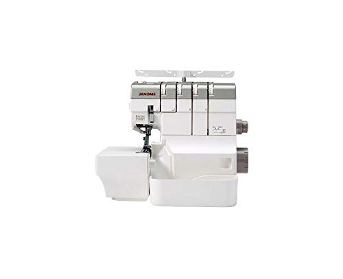 Janome AirThread 2000D PROFESSIONAL 4 Faden Overlock mit Lufteinfädelung, großer Arbeitstisch, Lufteinfädelsystem per Knopfdruck für Ober ,- und Untergreifer von Janome