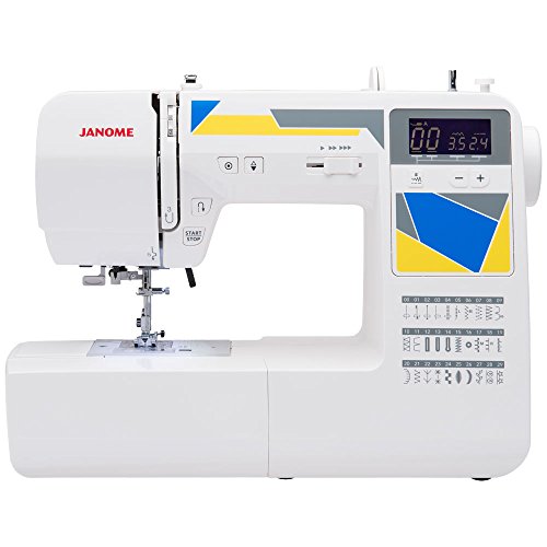 Janome MOD-30 Computerisierte Nähmaschine mit 30 eingebauten Stichen, 3 Ein-Schritt-Knopflöchern, Drop-Feed und Zubehör von Janome