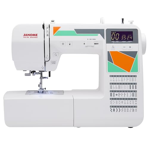 Janome MOD-30 Computerisierte Nähmaschine mit 30 integrierten Nähten, 3 EinSchritt-Knopflöchern, Fall-Futter und Zubehör MOD-50 rot von Janome