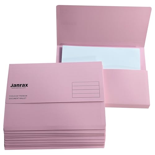 50 Stück Pink Card Premium Foolscap-Dokumententaschen von Janrax