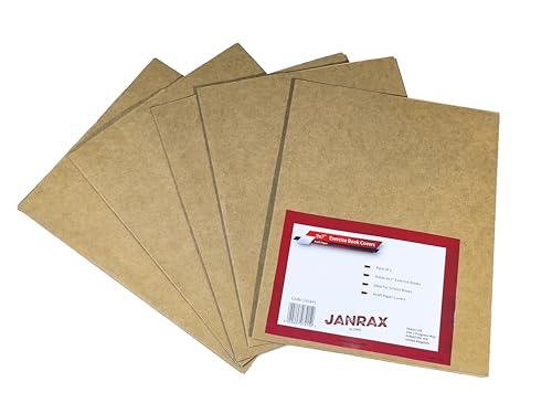 Janrax Heftumschläge aus Kraftpapier, 22,9 x 17,8 cm, 5 Stück von Janrax