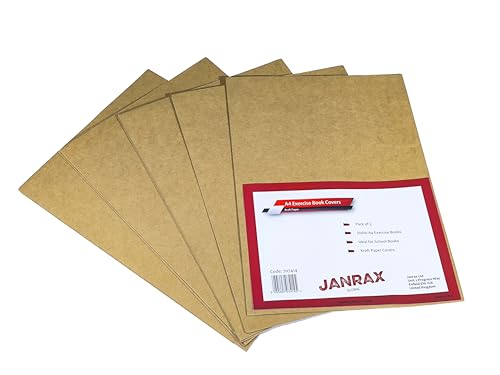 Janrax Heftumschläge aus Kraftpapier, A4, 5 Stück von Janrax