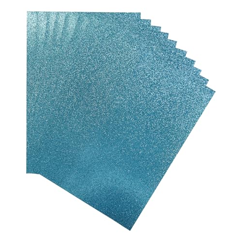 Packung mit 10 Blättern, A4, himmelblau, Glitzerpapier, 230 g/m² von Janrax