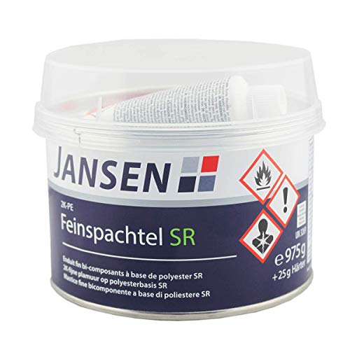 Jansen 2K-PE-Feinspachtel SR 1kg - Polyester Spachtelmasse - Weiß, Grau - 1kg von Jansen