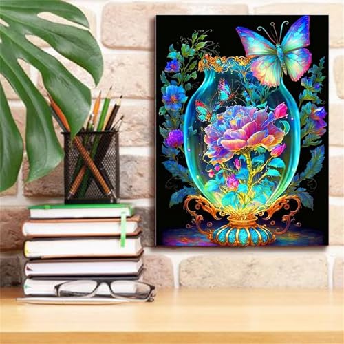 Bunte Schmetterling DIY 5D Diamond Painting,Diamant Malerei für Haus Dekoration,Wohnzimmer Schlafzimmer Büro Eingang Dekoratio,Diamond Painting Set für Erwachsene und Kinder-Round Drill,80x110cm von Januave