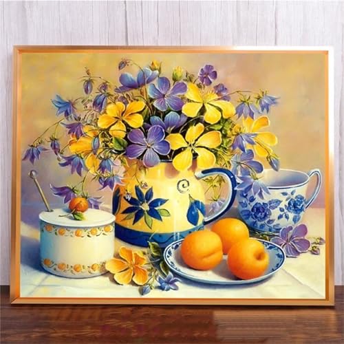 Gelbe PfirsichblüTe DIY 5D Diamond Painting,Diamant Malerei für Haus Dekoration,Wohnzimmer Schlafzimmer Büro Eingang Dekoratio,Diamond Painting Set für Erwachsene und Kinder-Round Drill,20x50cm von Januave