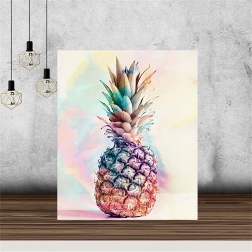 Januave Ananas DIY 5D Diamond Painting,Diamant Malerei für Haus Dekoration,Wohnzimmer Schlafzimmer Büro Eingang Dekoratio,Diamond Painting Set für Erwachsene und Kinder-Round Drill,20x50cm von Januave