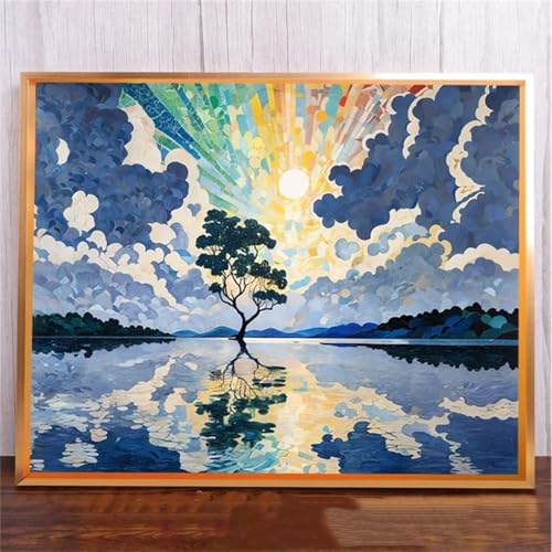 Januave Baum Szenerie DIY 5D Diamond Painting,Diamant Malerei für Haus Dekoration,Wohnzimmer Schlafzimmer Büro Eingang Dekoratio,Diamond Painting Set für Erwachsene und Kinder-Round Drill,20x50cm von Januave