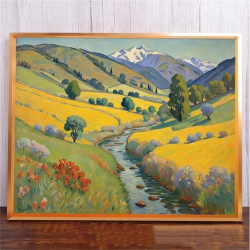 Januave Kleiner Fluss DIY 5D Diamond Painting,Diamant Malerei für Haus Dekoration,Wohnzimmer Schlafzimmer Büro Eingang Dekoratio,Diamond Painting Set für Erwachsene und Kinder-Round Drill,20x50cm von Januave