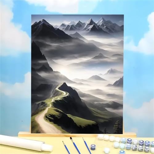 Januave Malen Nach Zahlen Erwachsene,Landschaft DIY mit Pinseln und Acrylfarben Handgemalt Ölgemälde Leinwand Framed für Home Decor,30x40cm von Januave