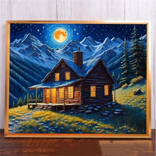 Januave Ruhiger Abend DIY 5D Diamond Painting,Diamant Malerei für Haus Dekoration,Wohnzimmer Schlafzimmer Büro Eingang Dekoratio,Diamond Painting Set für Erwachsene und Kinder-Round Drill,20x50cm von Januave