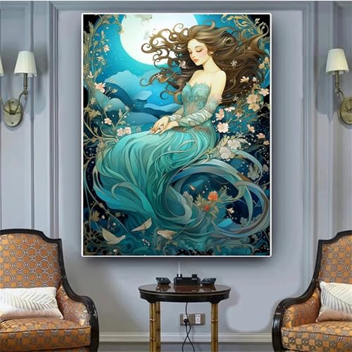 Januave Schlafende Frau DIY 5D Diamond Painting,Diamant Malerei für Haus Dekoration,Wohnzimmer Schlafzimmer Büro Eingang Dekoratio,Diamond Painting Set für Erwachsene und Kinder-Round Drill,40x70cm von Januave