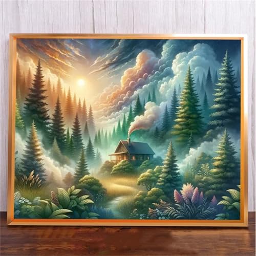 Januave SchöNe Landschaft DIY 5D Diamond Painting,Diamant Malerei für Haus Dekoration,Wohnzimmer Schlafzimmer Büro Eingang Dekoratio,Diamond Painting Set für Erwachsene und Kinder-Round Drill,20x50cm von Januave