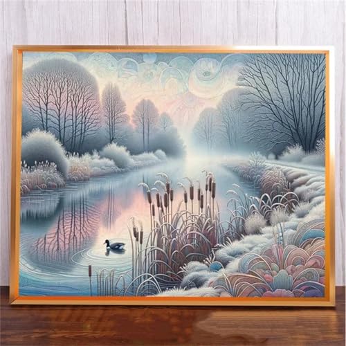 Januave Schwimmende Ente DIY 5D Diamond Painting,Diamant Malerei für Haus Dekoration,Wohnzimmer Schlafzimmer Büro Eingang Dekoratio,Diamond Painting Set für Erwachsene und Kinder-Round Drill,20x50cm von Januave