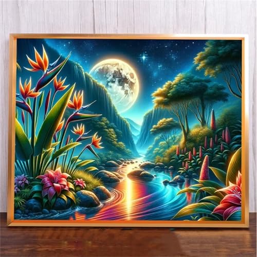 Januave Tal Pflanzen DIY 5D Diamond Painting,Diamant Malerei für Haus Dekoration,Wohnzimmer Schlafzimmer Büro Eingang Dekoratio,Diamond Painting Set für Erwachsene und Kinder-Round Drill,20x50cm von Januave