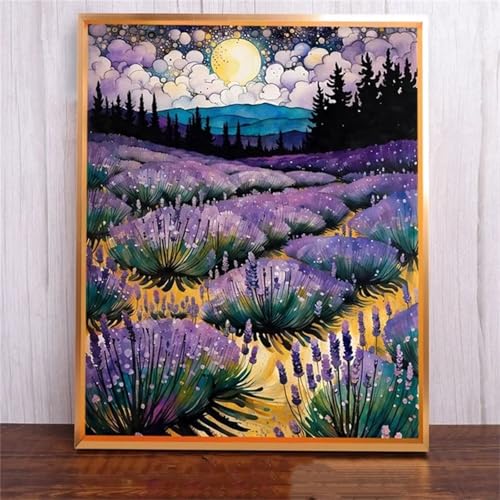 Januave Violette Pflanzen DIY 5D Diamond Painting,Diamant Malerei für Haus Dekoration,Wohnzimmer Schlafzimmer Büro Eingang Dekoratio,Diamond Painting Set für Erwachsene und Kinder-Round Drill,60x90cm von Januave