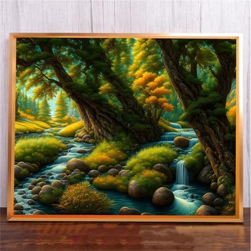 Januave üPpige BäUme DIY 5D Diamond Painting,Diamant Malerei für Haus Dekoration,Wohnzimmer Schlafzimmer Büro Eingang Dekoratio,Diamond Painting Set für Erwachsene und Kinder-Round Drill,20x50cm von Januave