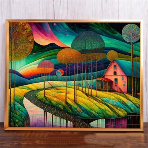 SchöNer Bunter Himmel DIY 5D Diamond Painting,Diamant Malerei für Haus Dekoration,Wohnzimmer Schlafzimmer Büro Eingang Dekoratio,Diamond Painting Set für Erwachsene und Kinder-Round Drill,80x110cm von Januave