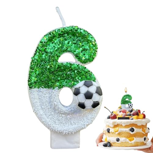 Geburtstagskerzen Für Kuchen – Glitzernde Fußballkerzen, Fußballkerzen Für Geburtstagstorte – Vistaprint Glitzernde Fußballkerzendekorationen – Mehrzweck-Partygeschenk Für Geburtstage Und Hochzeiten von Janurium