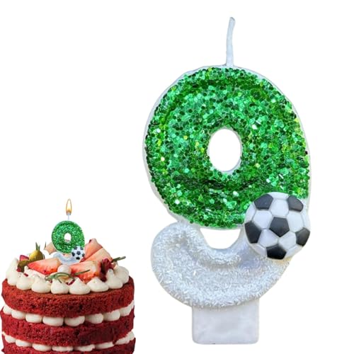 Geburtstagskerzen Für Kuchen – Glitzernde Fußballkerzen, Fußballkerzen Für Geburtstagstorte – Vistaprint Glitzernde Fußballkerzendekorationen – Mehrzweck-Partygeschenk Für Geburtstage Und Hochzeiten von Janurium