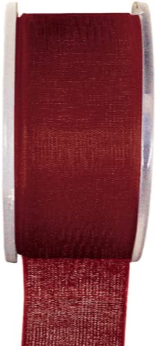 Organzaband Schleifenband Geschenkband 3/7/15/25/40 mm (Größe 25mm x 20m - Farbe Burgunder) von Jaow