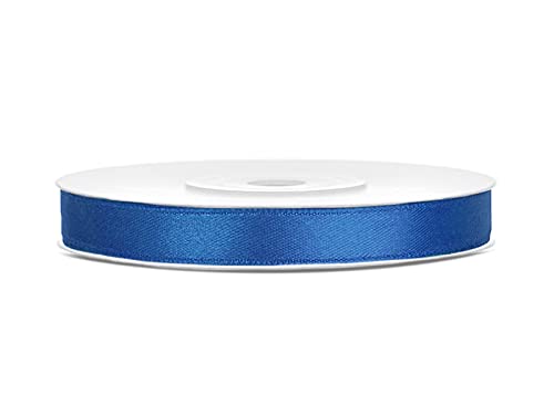 Satinband Polyester Schleifenband Seidenband Geschenkband 6/12/25/38/50/100 mm x 25 m (Größe 6mm x 25m - Farbe Königsblau) von Jaow