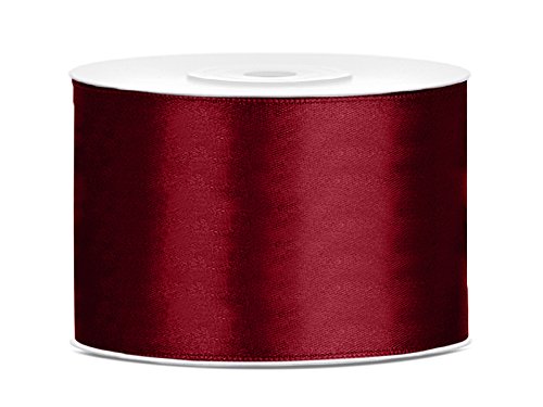 Satinband Polyester Schleifenband Seidenband Geschenkband 6/12/25/38/50/100 mm x 25 m (Größe 38mm x 25m - Farbe Bordeaux) von Jaow