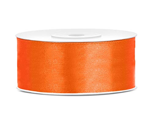 Satinband Polyester Schleifenband Seidenband Geschenkband 6/12/25/38/50/100 mm x 25 m (Größe 25mm x 25m - Farbe Orange) von Jaow