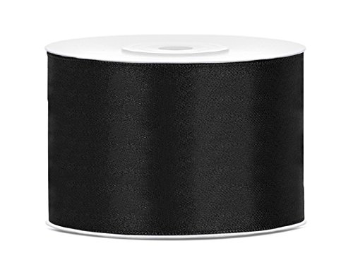 Satinband Polyester Schleifenband Seidenband Geschenkband 6/12/25/38/50/100 mm x 25 m (Größe 50mm x 25m - Farbe Schwarz) von Jaow