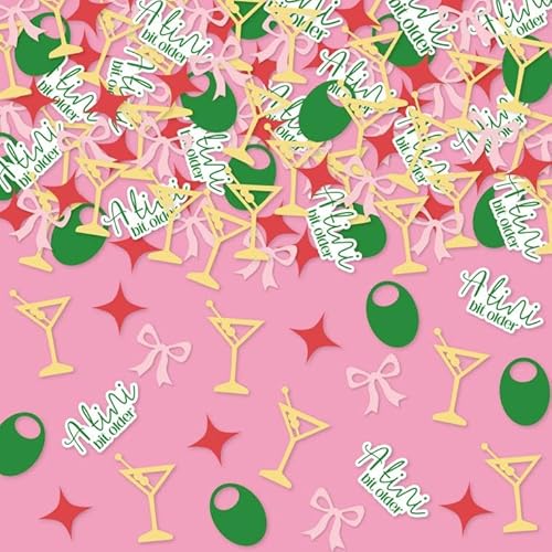 JarThenaAMCS 250 Stück A Tini Bit ältere Party-Dekoration, Martini-Oliven-Schleife, Tischkonfetti, 5 Designs, Papierstreu-Konfetti für Geburtstag, Bach-Party, Cocktail-Dekoration JarThenaAMCS 250 Stück A Tini Bit ältere Party-Dekoration, Martini-Oliven-Schleife, Tischkonfetti, 5 Designs, Papierstreu-Konfetti für Geburtstag, Bach-Party, Cocktail-Dekoration von JarThenaAMCS
