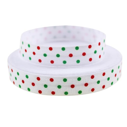 Jarsense Weihnachtsband, 10 mm breit, 4,5 m breit, Geschenkpapier, Schleife, geeignet für Bastelarbeiten, Geschenke, Geburtstagsparty, Weihnachtsdekoration, Band (08) von Jarsense