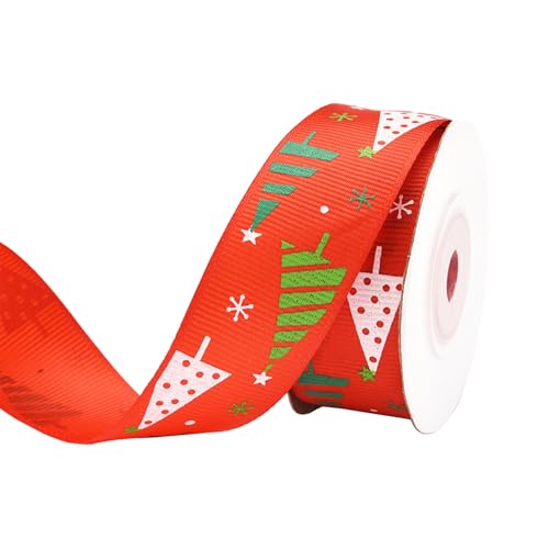 Jarsense Weihnachtsband, 10 mm breit, 45,7 m, Geschenkpapier, Schleife, geeignet für Bastelarbeiten, Geschenke, Geburtstagsparty, Weihnachtsdekoration, Band (10) von Jarsense