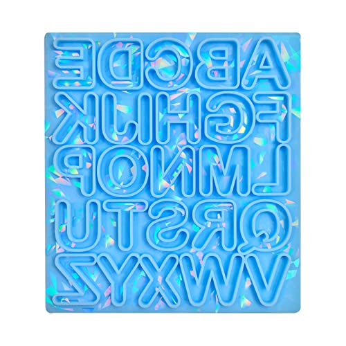 Jartto Buchstaben-Ohrring-Harzform, holografisches Alphabet, Harz-Formen, Schlüsselanhänger, Anhänger, Schmuckherstellung, Silikonform, Kunstwerkzeug von Jartto